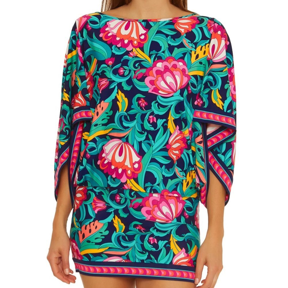 NWT Trina Turk India Garden Tunic Swim Cover up Dress